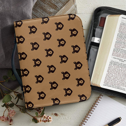 Grizzly Bear Pattern Print Leather Bible Cover