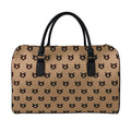 Grizzly Bear Pattern Print Leather Duffel Bag