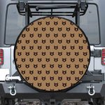 Grizzly Bear Pattern Print Leather Spare Tire Cover