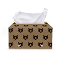 Grizzly Bear Pattern Print Leather Tissue Box Cover