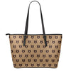 Grizzly Bear Pattern Print Leather Tote Bag