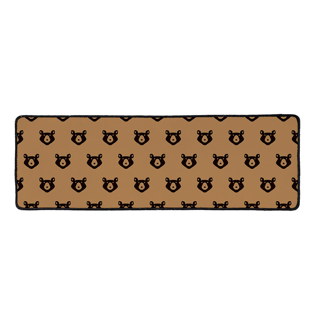 Grizzly Bear Pattern Print Long Kitchen Mat