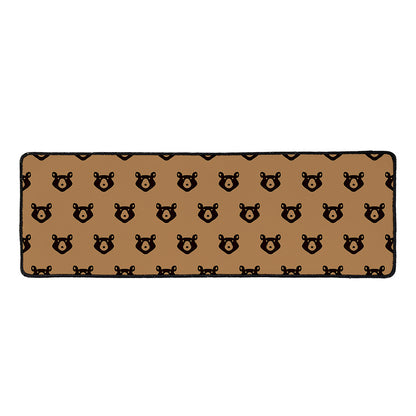 Grizzly Bear Pattern Print Long Kitchen Mat