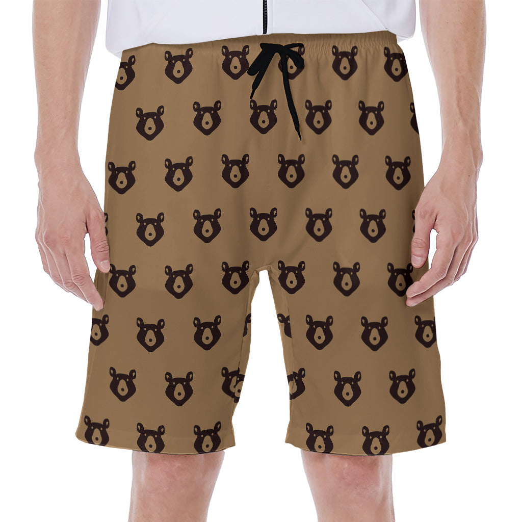 Grizzly Bear Pattern Print Men's Beach Shorts