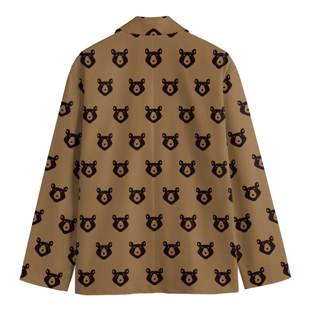 Grizzly Bear Pattern Print Men's Blazer