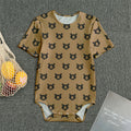 Grizzly Bear Pattern Print Men's Bodysuit