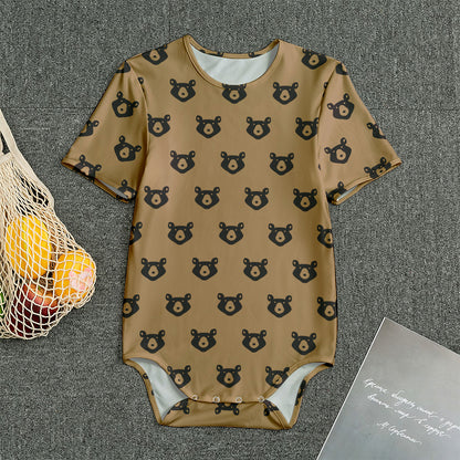 Grizzly Bear Pattern Print Men's Bodysuit