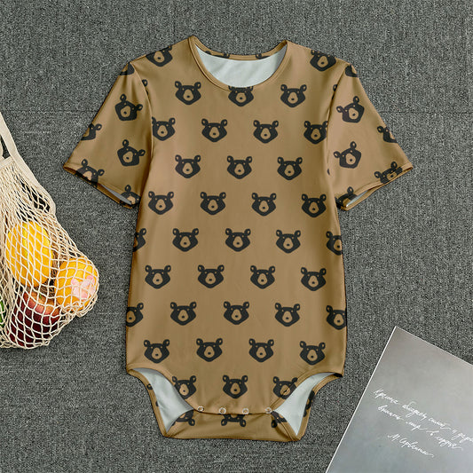 Grizzly Bear Pattern Print Men's Bodysuit