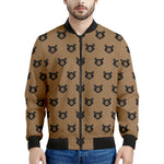 Grizzly Bear Pattern Print Men's Bomber Jacket