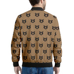 Grizzly Bear Pattern Print Men's Bomber Jacket