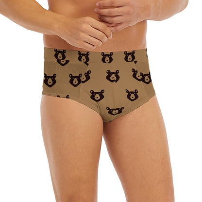 Grizzly Bear Pattern Print Men's Briefs