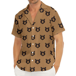 Grizzly Bear Pattern Print Men's Deep V-Neck Shirt