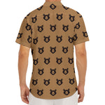 Grizzly Bear Pattern Print Men's Deep V-Neck Shirt