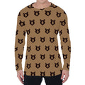 Grizzly Bear Pattern Print Men's Long Sleeve T-Shirt