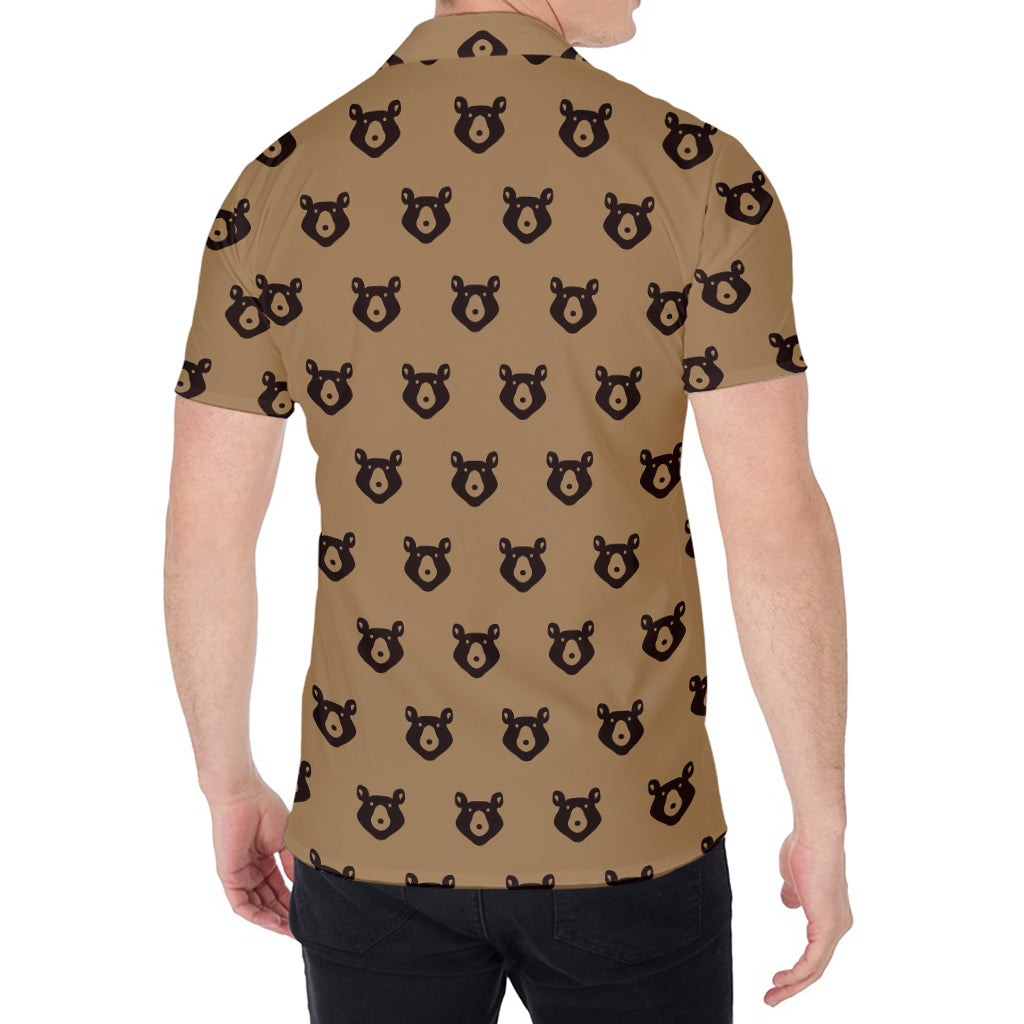 Grizzly Bear Pattern Print Men's Shirt