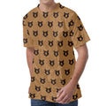 Grizzly Bear Pattern Print Men's Velvet T-Shirt