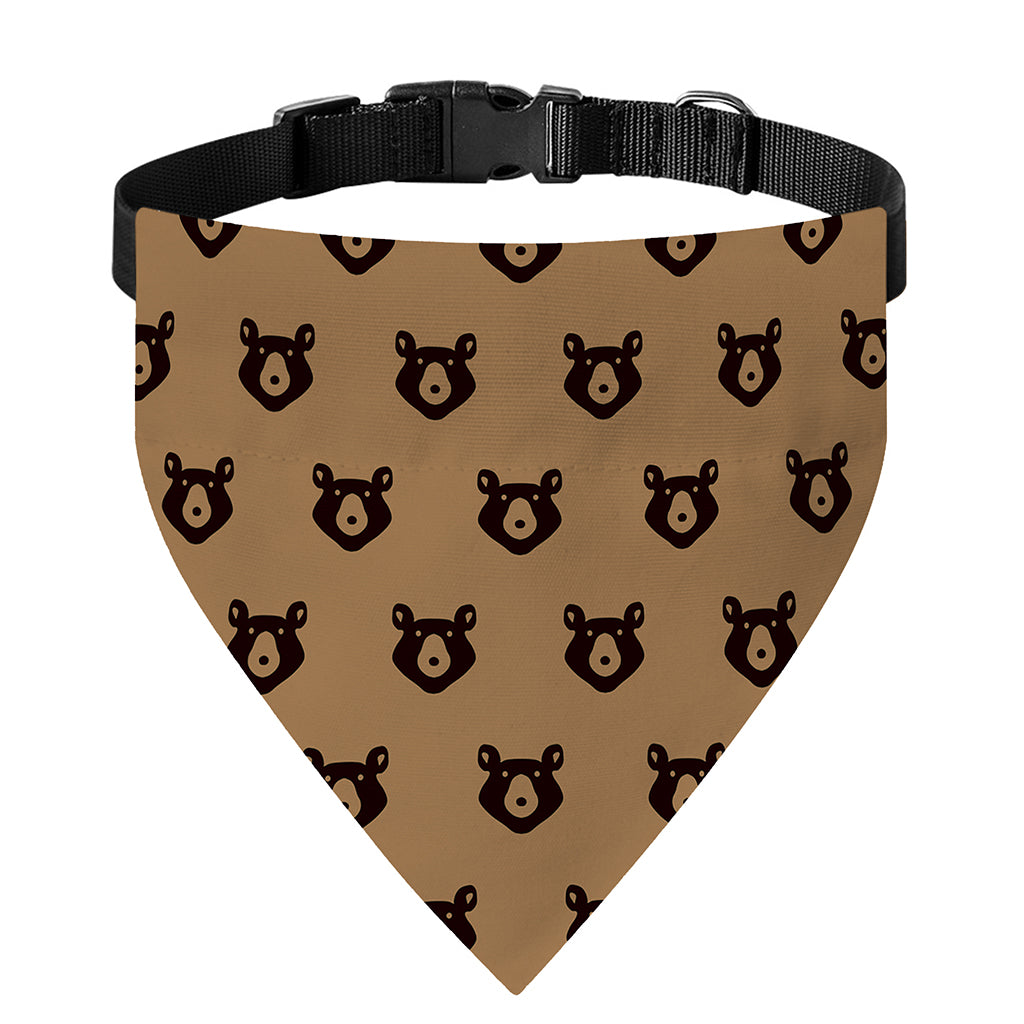 Grizzly Bear Pattern Print Over The Collar Dog Bandana