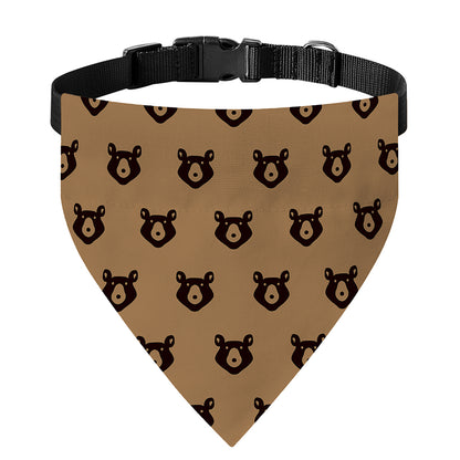 Grizzly Bear Pattern Print Over The Collar Dog Bandana