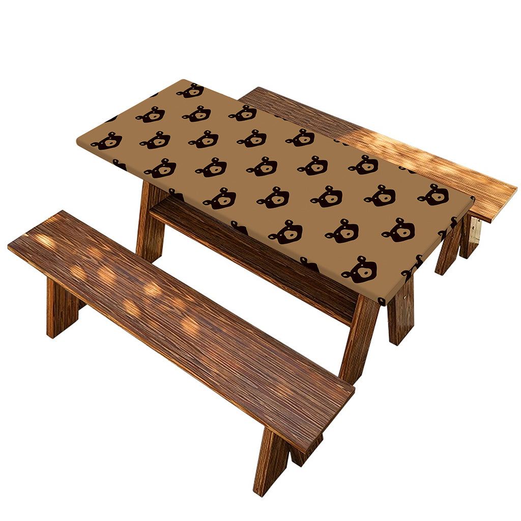 Grizzly Bear Pattern Print Picnic Table Cover