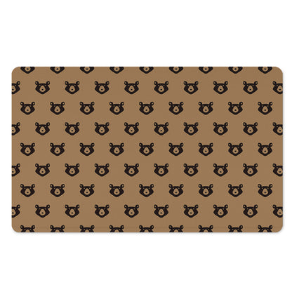 Grizzly Bear Pattern Print Polyester Doormat