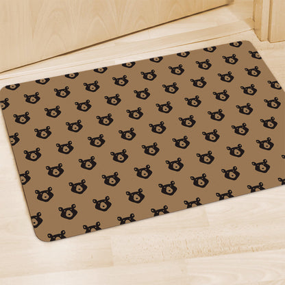 Grizzly Bear Pattern Print Polyester Doormat