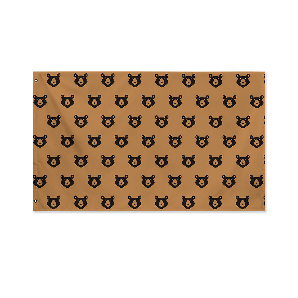 Grizzly Bear Pattern Print Polyester Flag