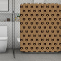 Grizzly Bear Pattern Print Polyester Shower Curtain