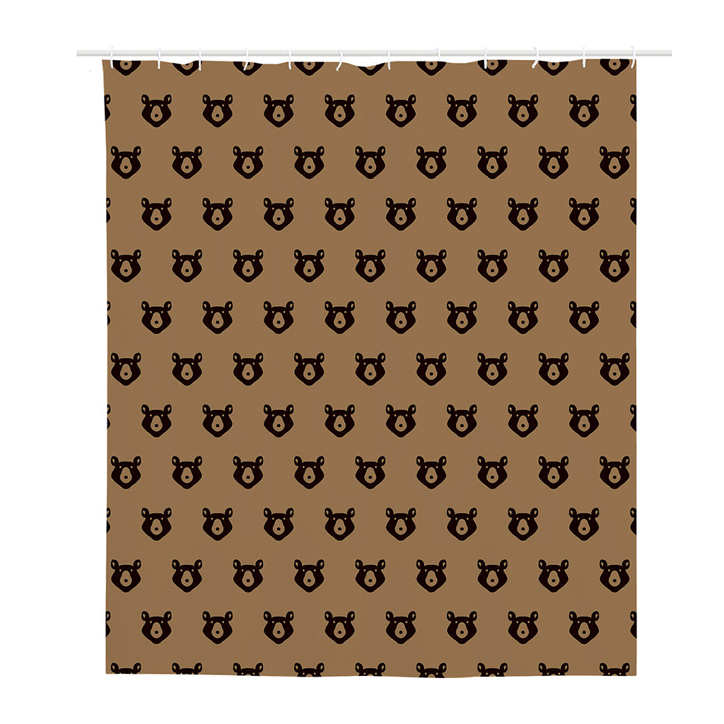 Grizzly Bear Pattern Print Polyester Shower Curtain