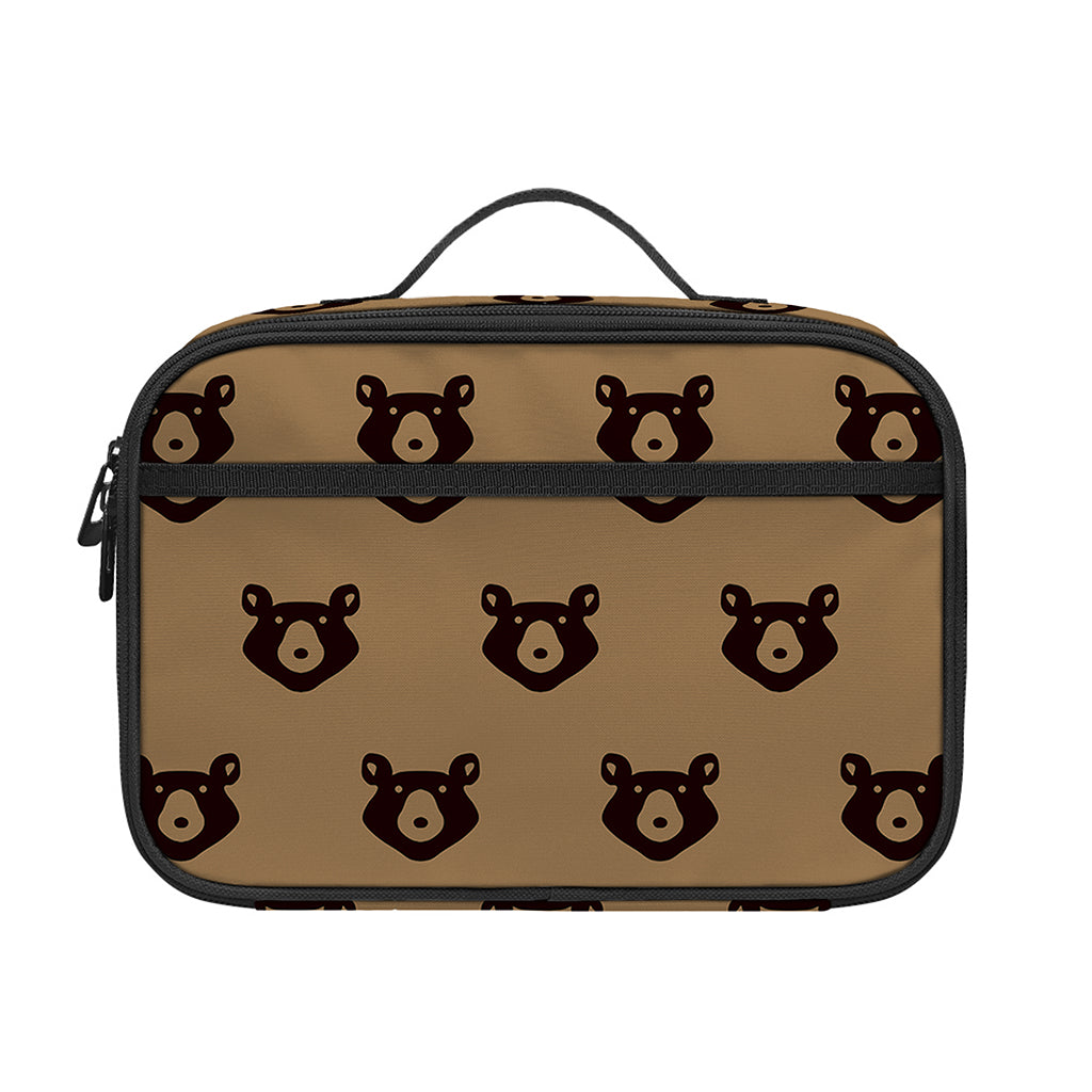 Grizzly Bear Pattern Print Portable Lunch Bag