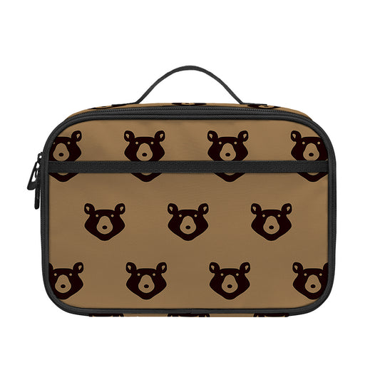 Grizzly Bear Pattern Print Portable Lunch Bag
