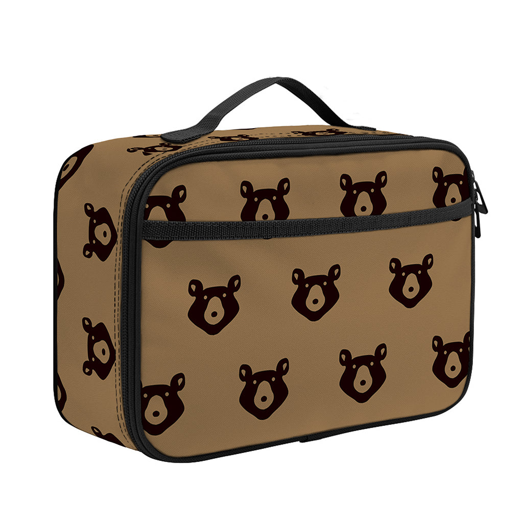 Grizzly Bear Pattern Print Portable Lunch Bag