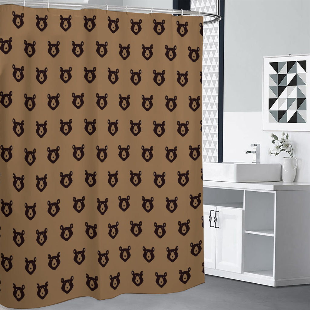 Grizzly Bear Pattern Print Premium Shower Curtain