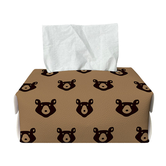 Grizzly Bear Pattern Print Rectangle Tissue Box Cover