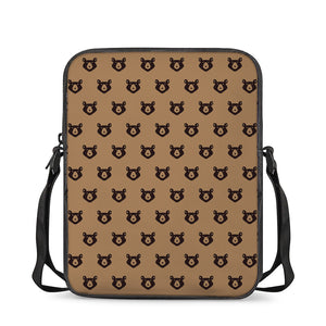 Grizzly Bear Pattern Print Rectangular Crossbody Bag