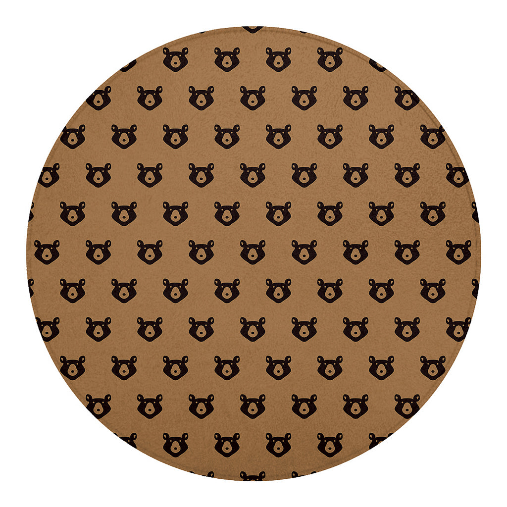 Grizzly Bear Pattern Print Round Blanket