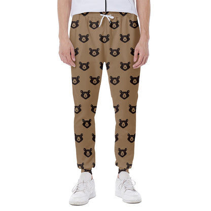 Grizzly Bear Pattern Print Scuba Joggers