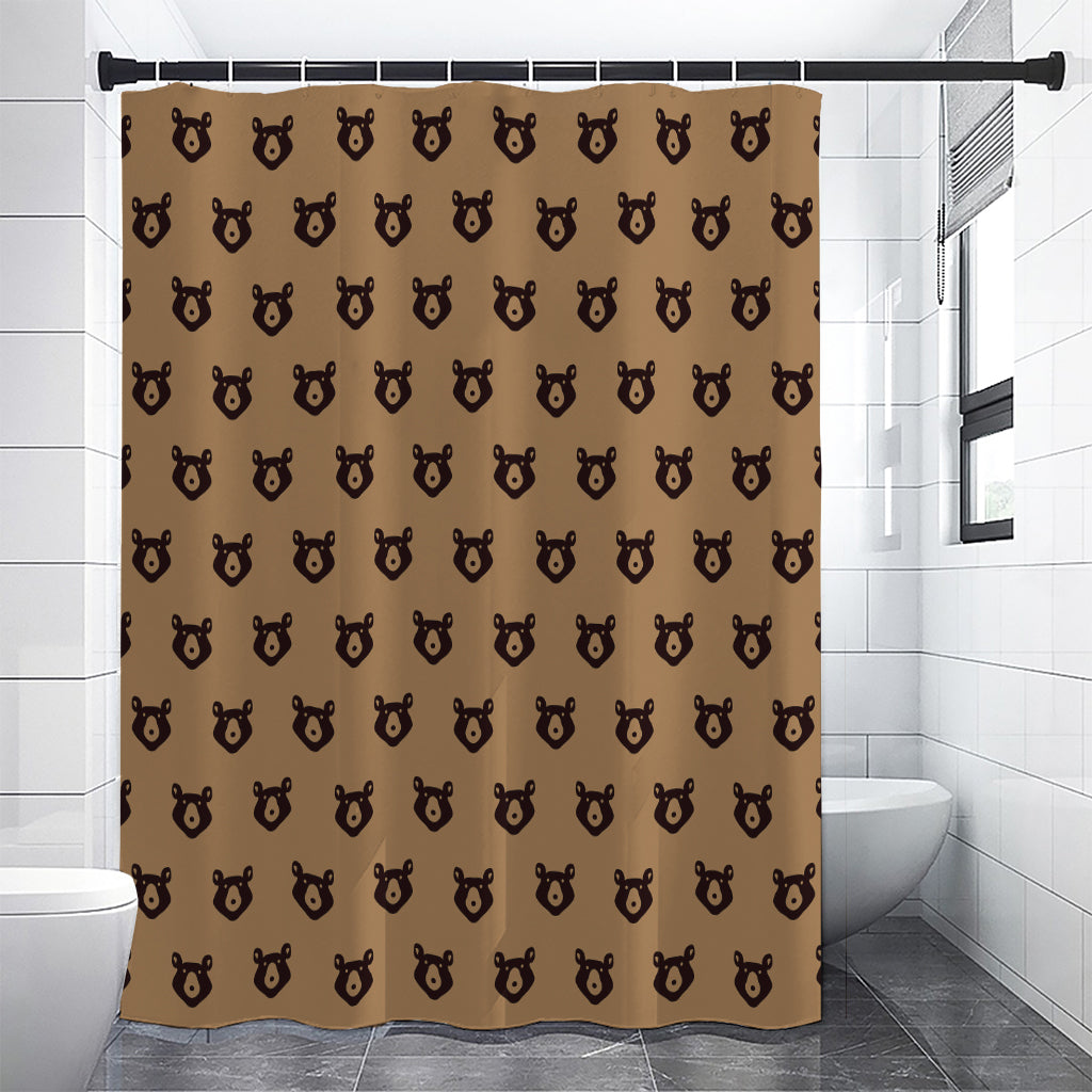 Grizzly Bear Pattern Print Shower Curtain