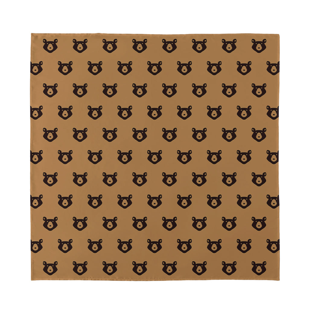 Grizzly Bear Pattern Print Silk Bandana