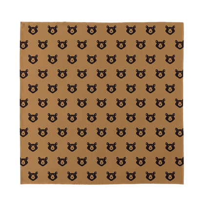 Grizzly Bear Pattern Print Silk Bandana