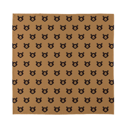 Grizzly Bear Pattern Print Silk Bandana