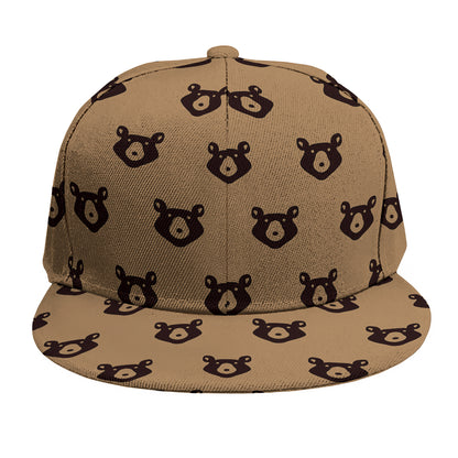 Grizzly Bear Pattern Print Snapback Cap