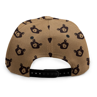 Grizzly Bear Pattern Print Snapback Cap