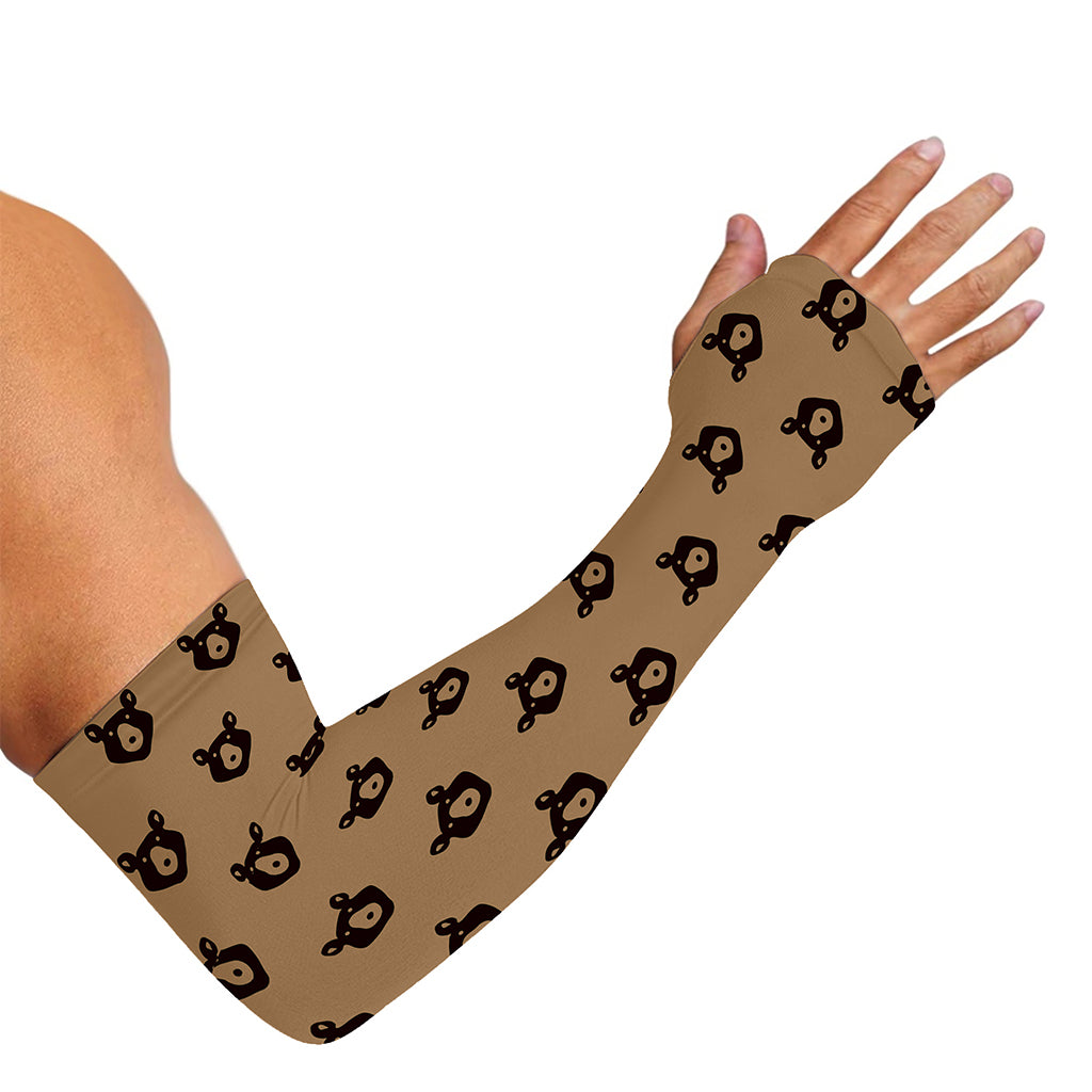 Grizzly Bear Pattern Print Sun Protection Arm Sleeves