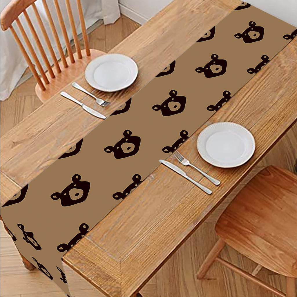 Grizzly Bear Pattern Print Table Runner