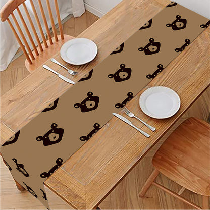 Grizzly Bear Pattern Print Table Runner
