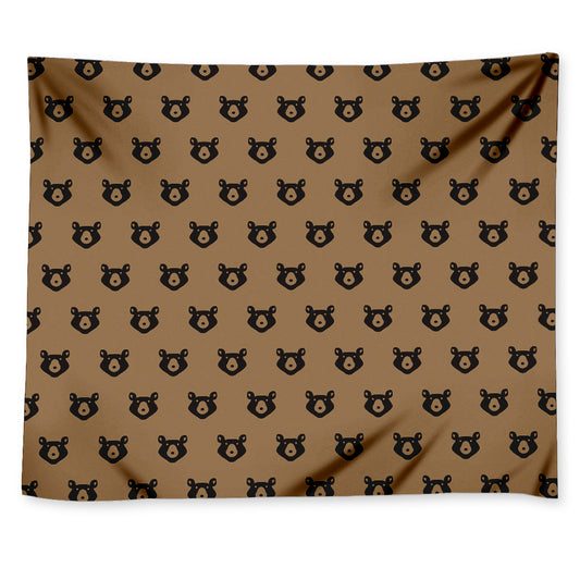 Grizzly Bear Pattern Print Tapestry