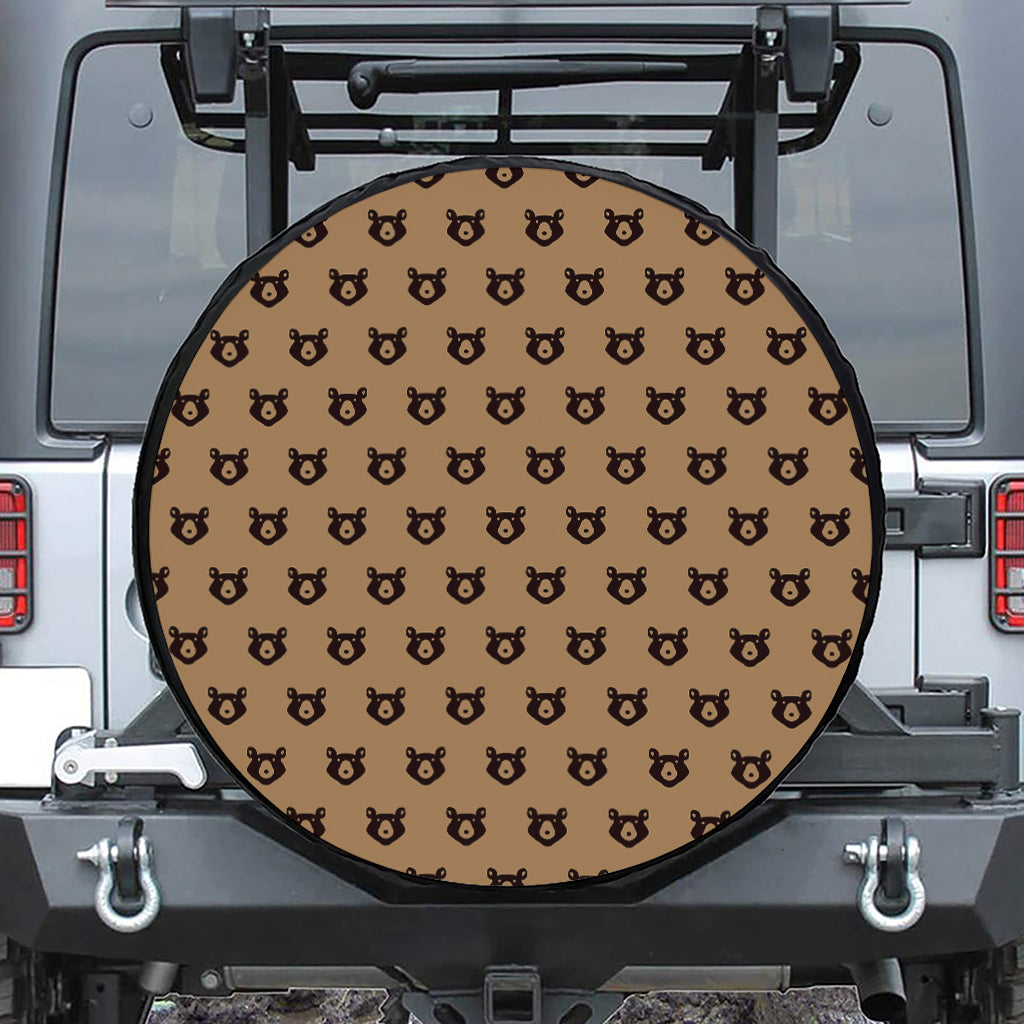 Grizzly Bear Pattern Print Tire Cover