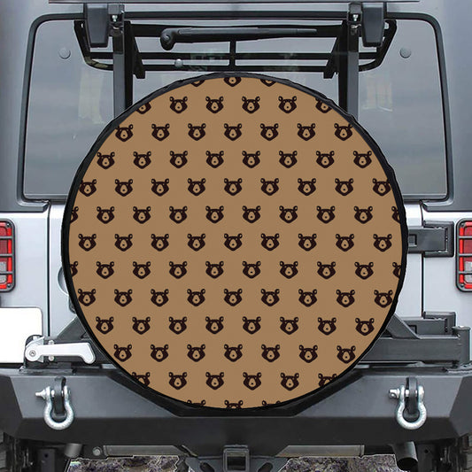 Grizzly Bear Pattern Print Tire Cover