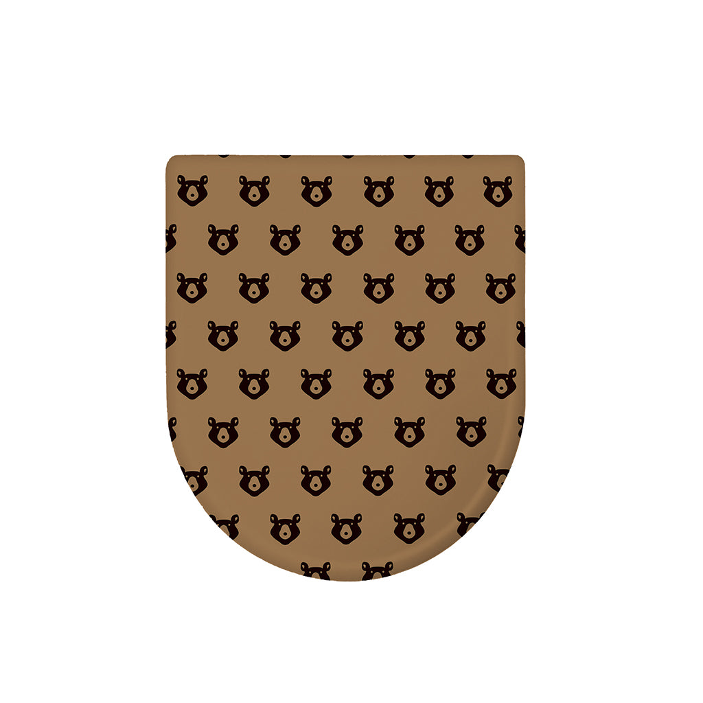 Grizzly Bear Pattern Print Toilet Lid Cover