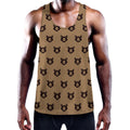 Grizzly Bear Pattern Print Men's Workout Tank Top